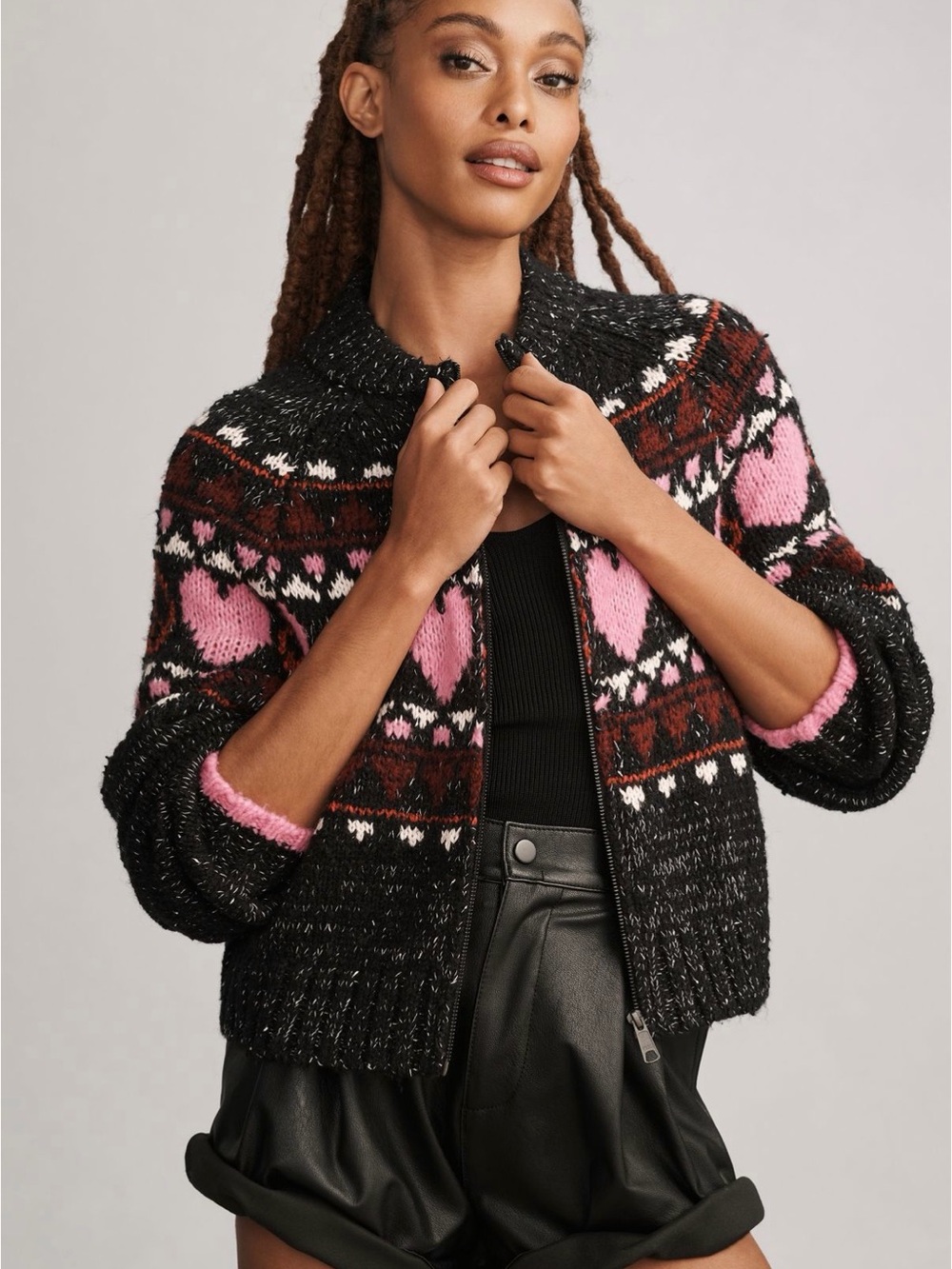 Anthropologie Pilcro Peace Love Icon Zip Cardigan Size Small Petite